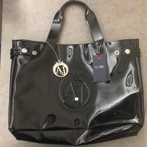 Armani Jeans Patent Tote Bag